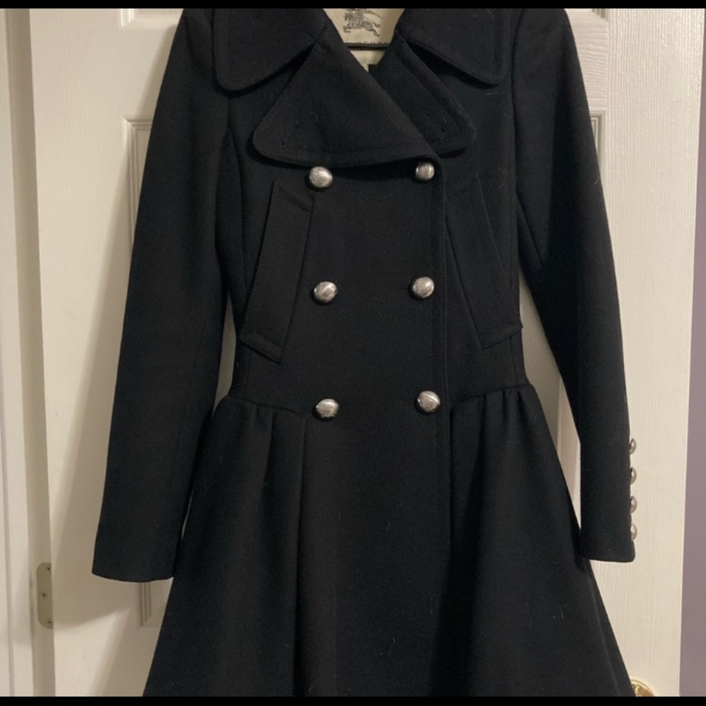 Black Burberry Pea Coat
